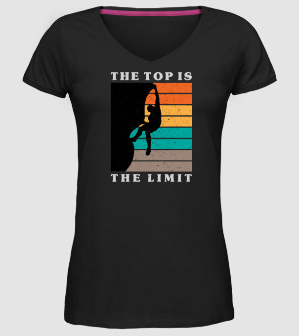The Top is the limit model negru pe tricou