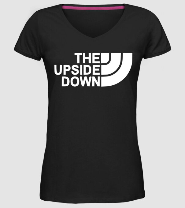 the upside down model negru pe tricou