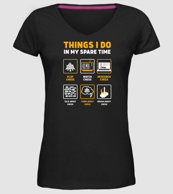 Things I do in my spare time model negru pe tricou