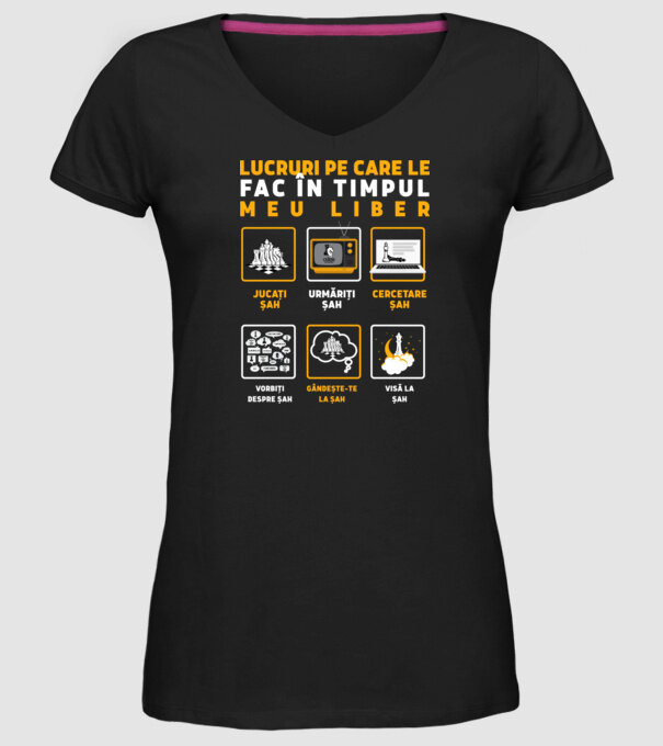 Things I do in my spare time EN model negru pe tricou