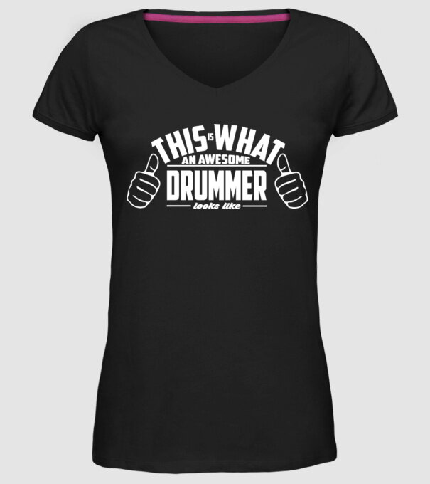 This is what an awesome drummer looks like model negru pe tricou