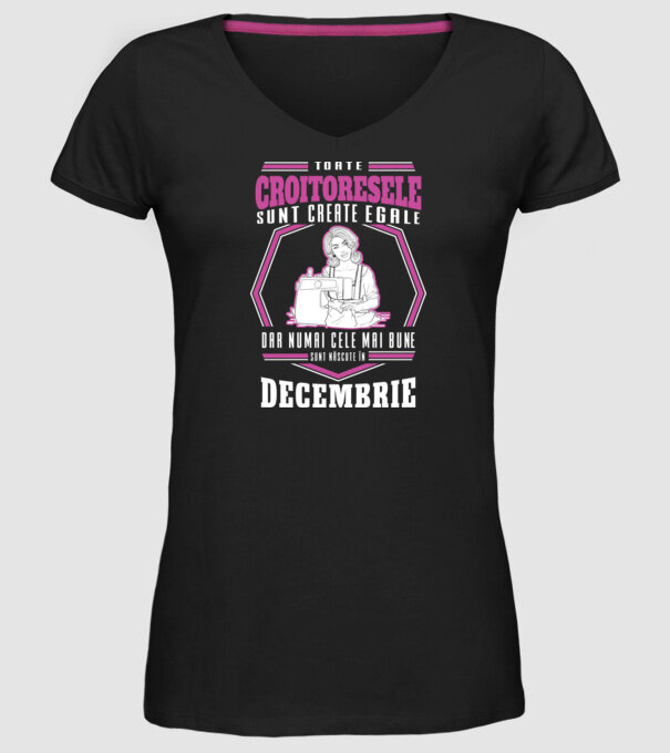 Toate croitoresele decembrie model negru pe tricou