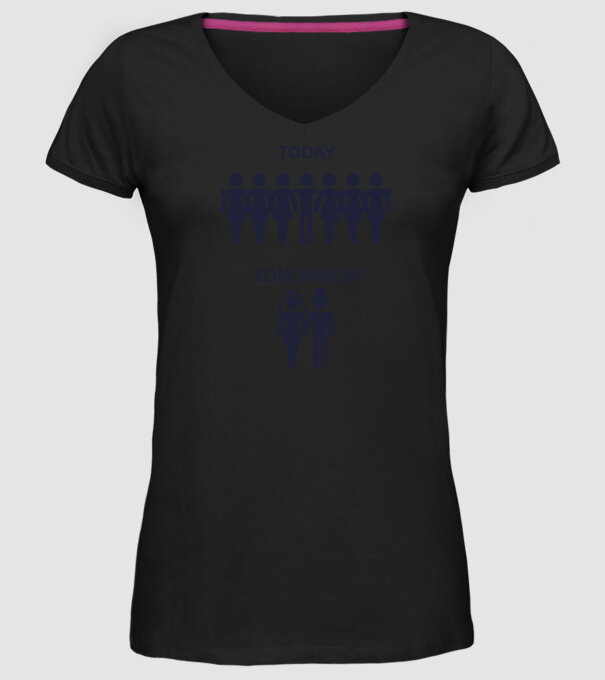 today tomorrow model negru pe tricou