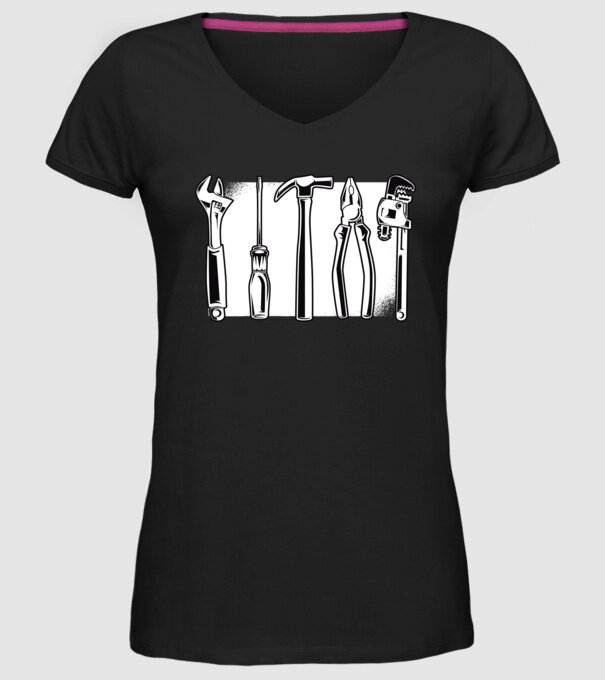 Tools model negru pe tricou