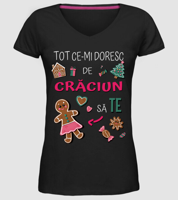 Tot ce-mi doresc de Crăciun să TE Femei Negru model negru pe tricou