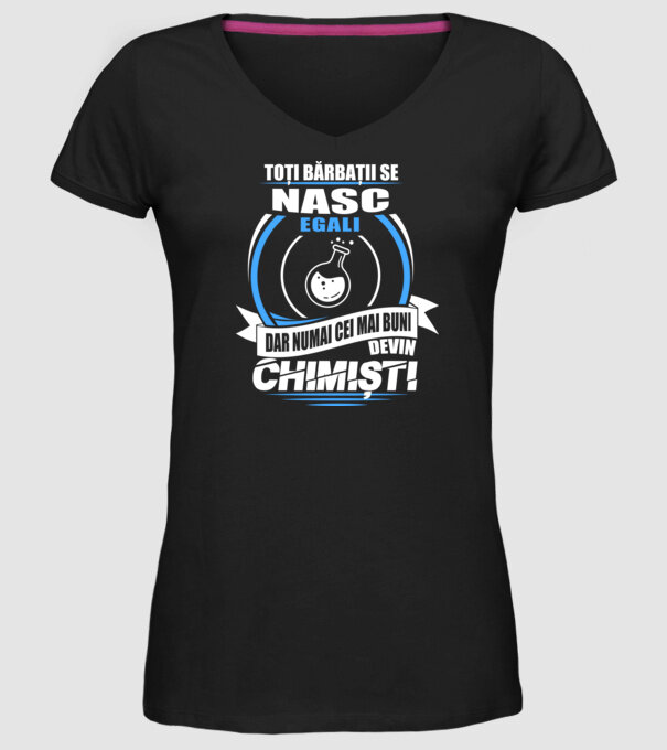 Toți bărbații se nasc egali chimiști model negru pe tricou