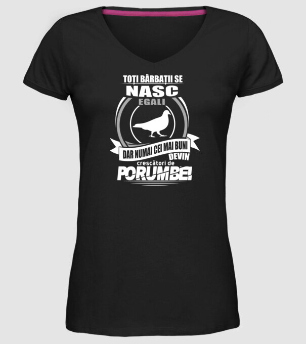 Toți bărbații se nasc egali crescători de porumbei model negru pe tricou
