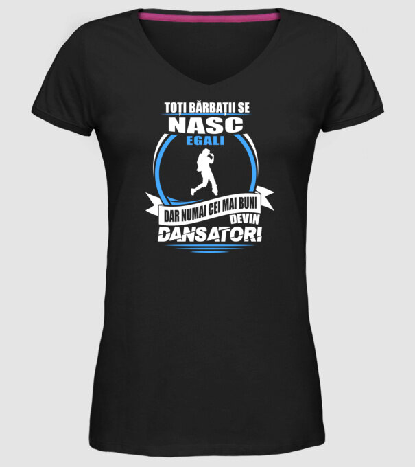 Toți bărbații se nasc egali dansatori model negru pe tricou