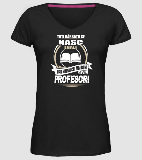 Toți bărbații se nasc egali profesori model negru pe tricou
