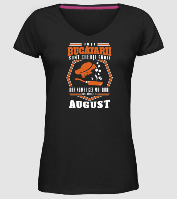 Toți bucătarii sunt creați egali August model negru pe tricou