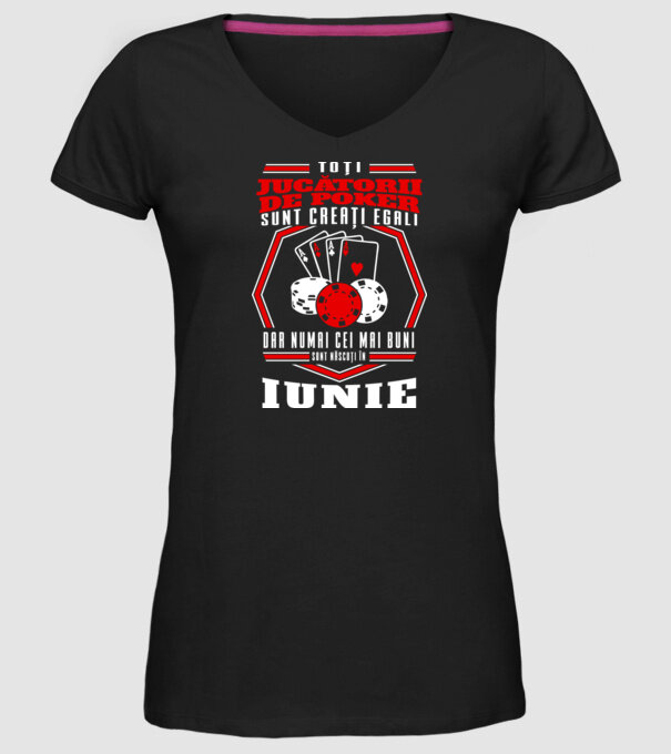 Toți jucătorii de poker sunt creați egali iunie model negru pe tricou