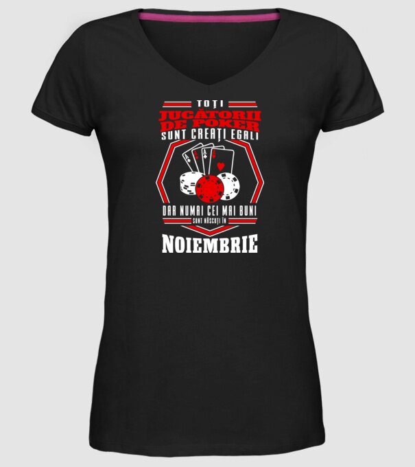 Toți jucătorii de poker sunt creați egali noiembrie model negru pe tricou