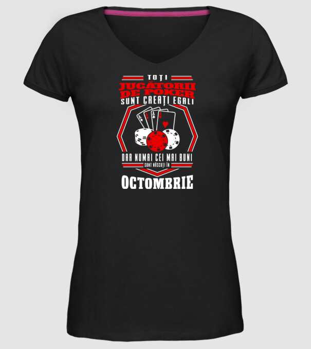 Toți jucătorii de poker sunt creați egali octombrie model negru pe tricou