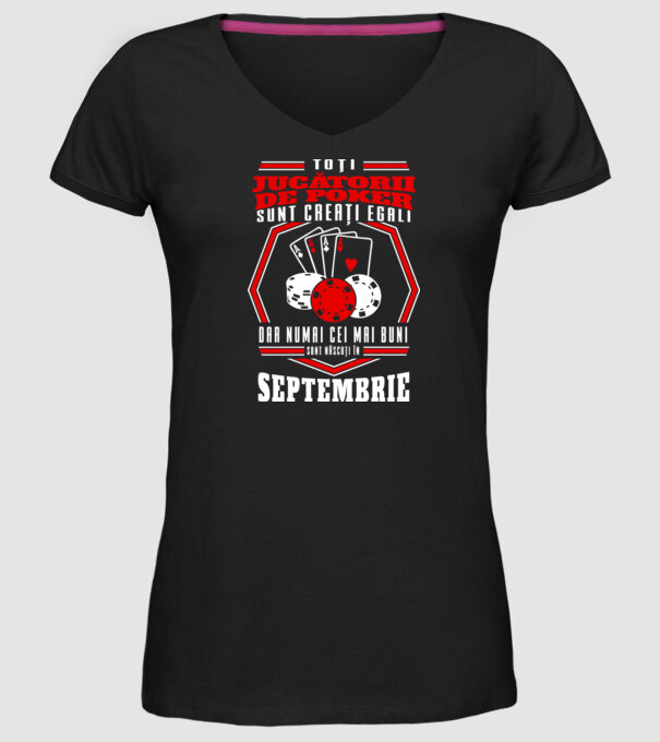 Toți jucătorii de poker sunt creați egali septembrie model negru pe tricou