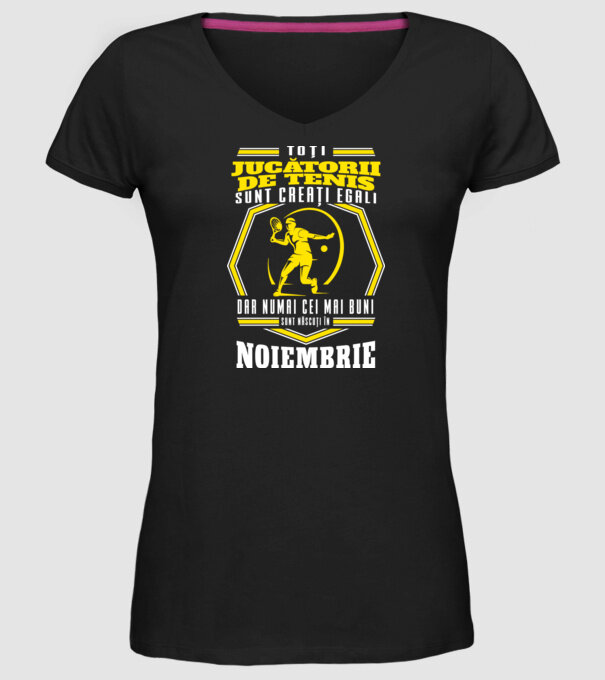 Toți jucătorii de tenis sunt creați egali noiembrie model negru pe tricou