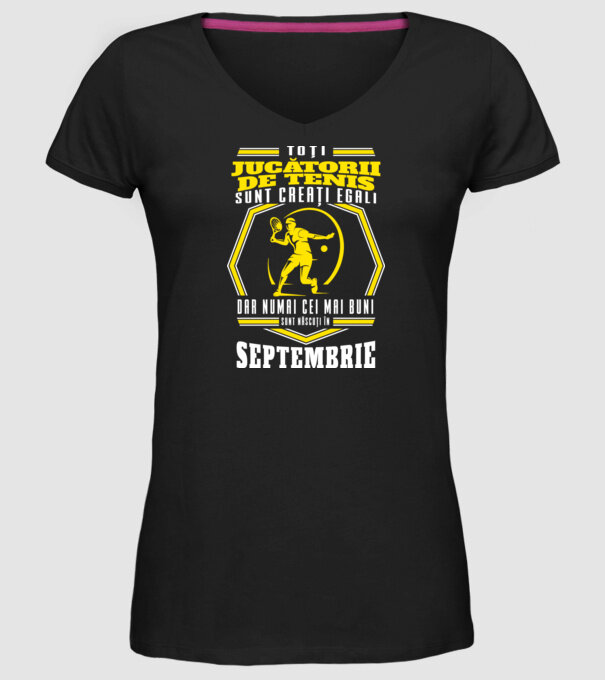 Toți jucătorii de tenis sunt creați egali Septembrie model negru pe tricou