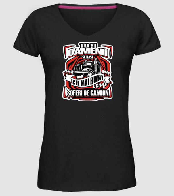 Toți oamenii șoferi de camion model negru pe tricou