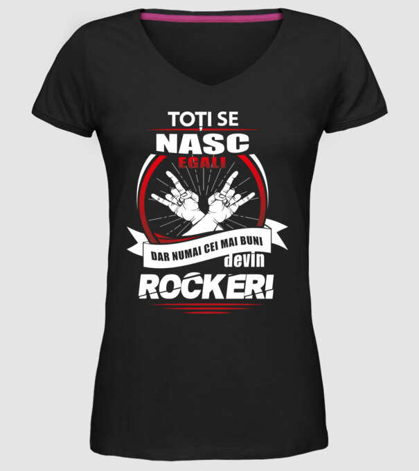 toți se nasc egali, dar numai cei mai buni devin rockeri model negru pe tricou