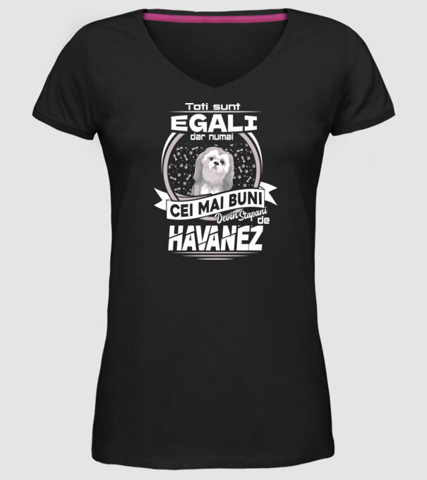 Toți sunt egali, dar numai cei mai buni devin stăpâni de havanez lght model negru pe tricou