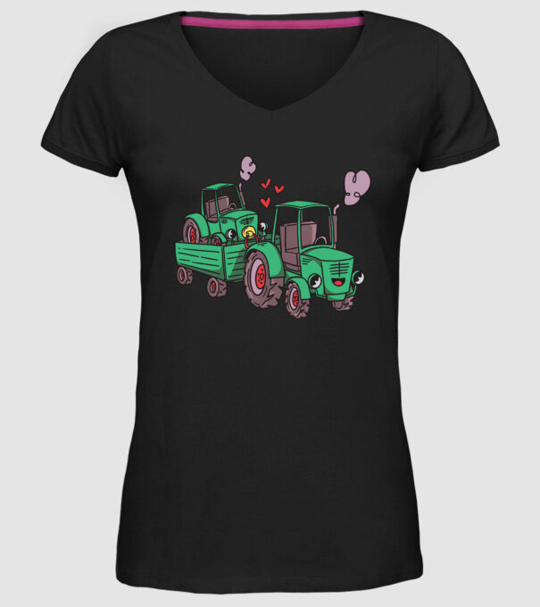 TRACTOR model negru pe tricou