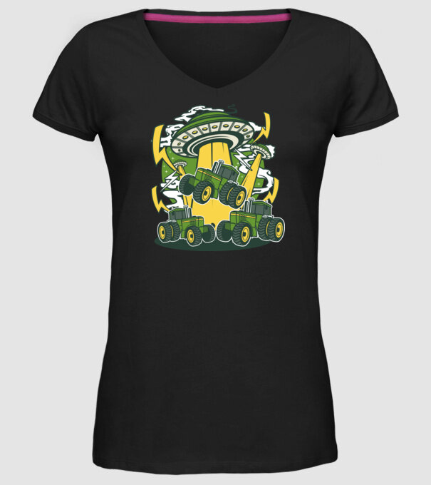 TRACTOR model negru pe tricou