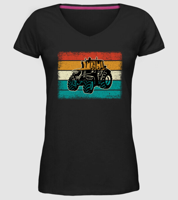 TRACTOR model negru pe tricou