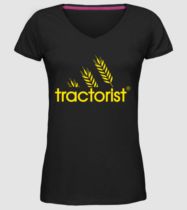 tractorist model negru pe tricou