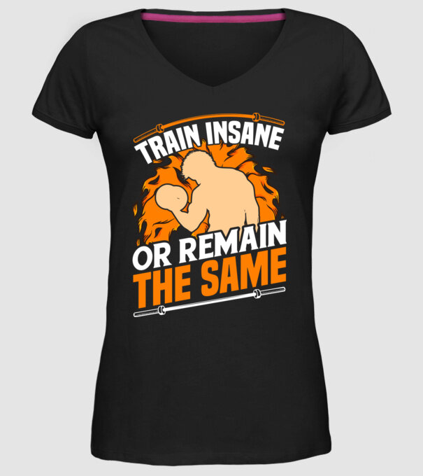 Train insane model negru pe tricou