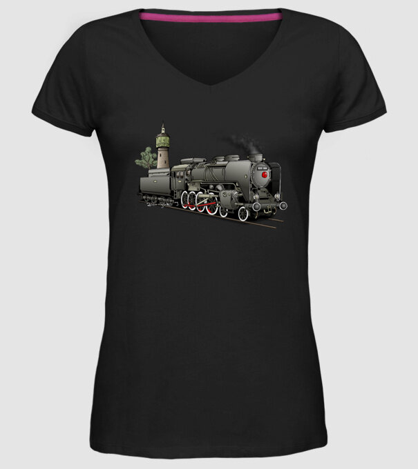 Trenuri model negru pe tricou