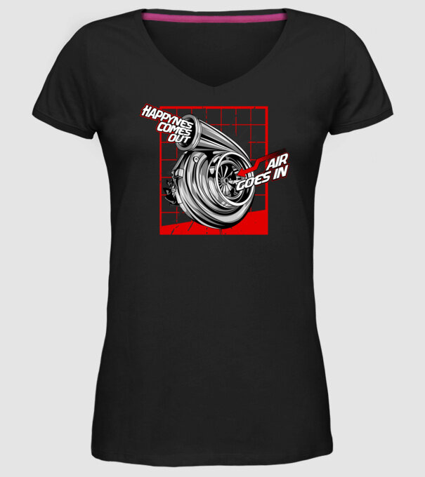 Turbo model negru pe tricou
