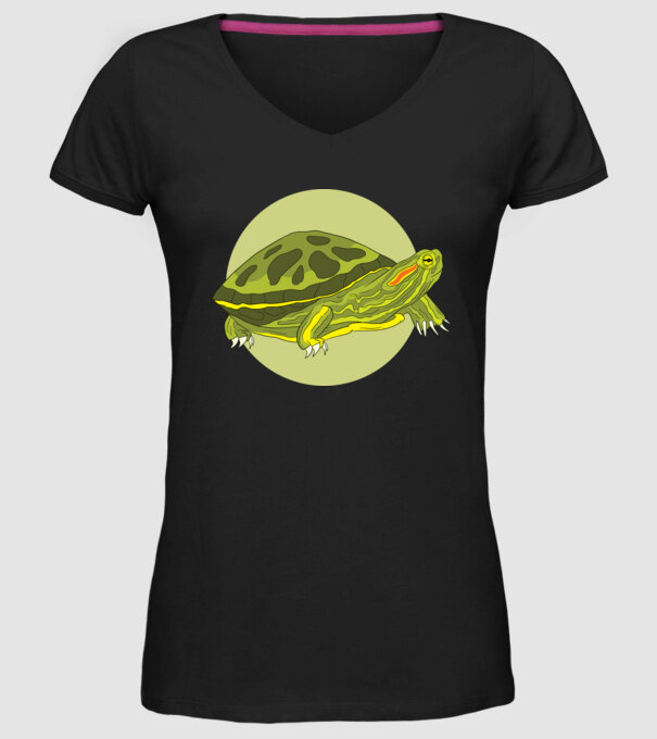 Turtle model negru pe tricou