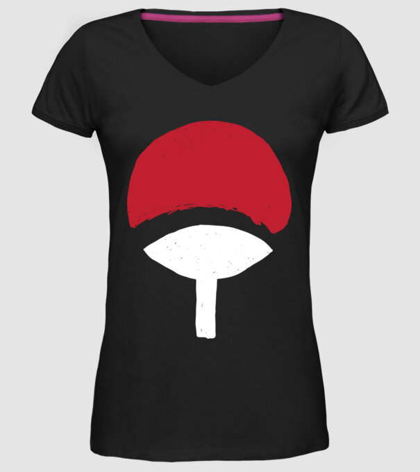 Uchiha logo model negru pe tricou