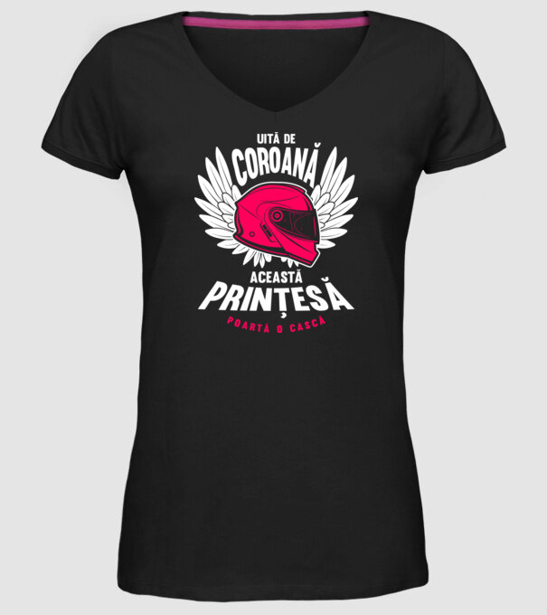 Uită de coroană, această prințesă poartă o cască model negru pe tricou