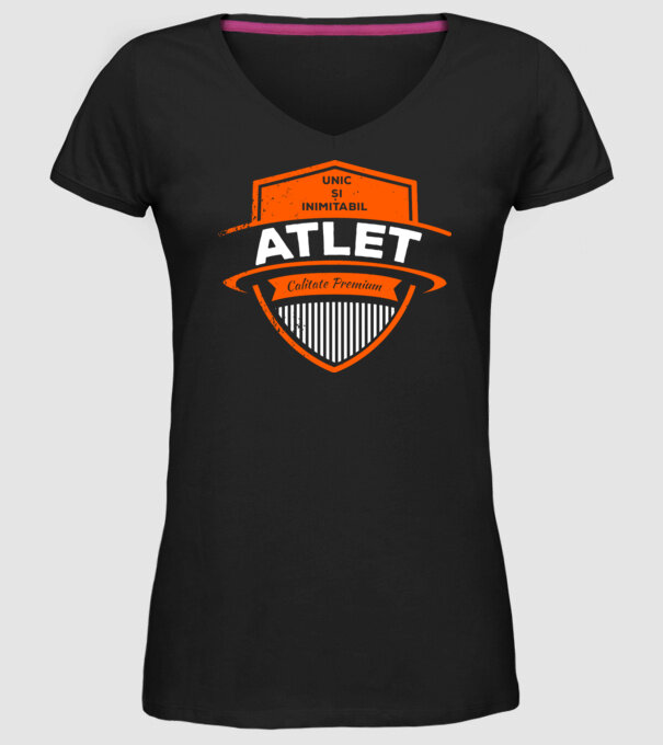 unic și inimitabil calitate premium_ATLET model negru pe tricou