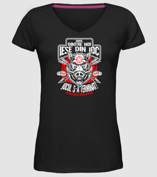 Unul dintre noi iese din joc - jocul s-a terminat - petrecerea burlacilor model negru pe tricou