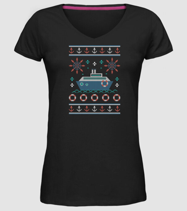 Vapoare model negru pe tricou