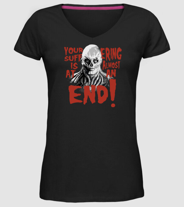 vecna your suffering is almost at an end model negru pe tricou