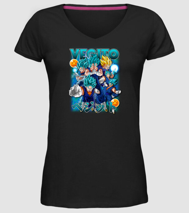 vegito dragonball model negru pe tricou