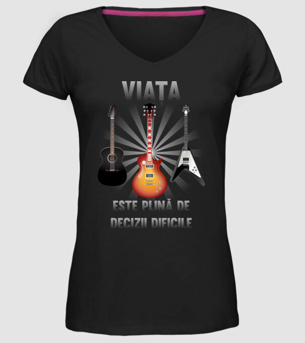 Viața este plină de decizii dificile model negru pe tricou