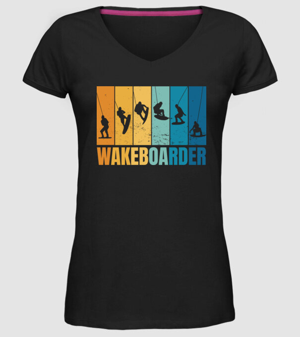Wakeboard model negru pe tricou