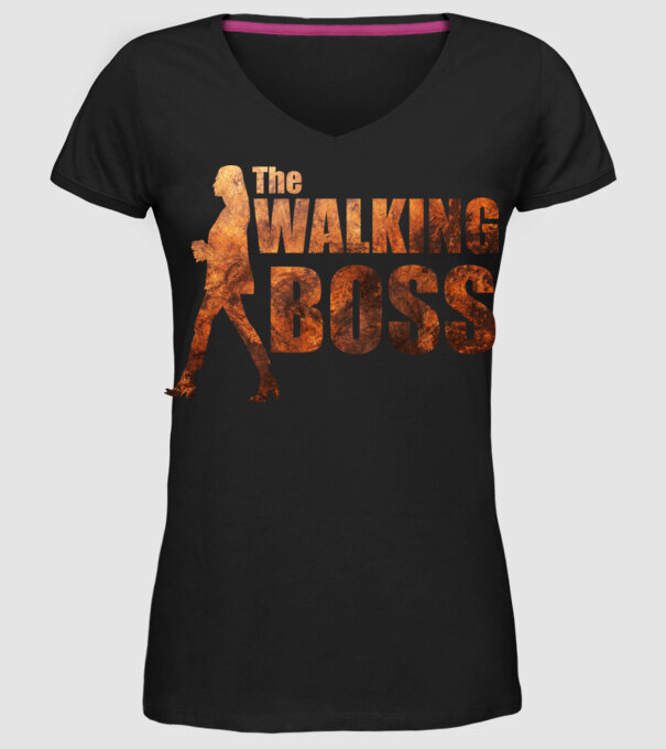 Walking bos model negru pe tricou