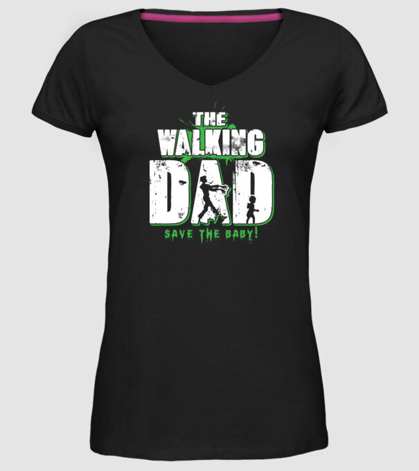 Walking dad green model negru pe tricou
