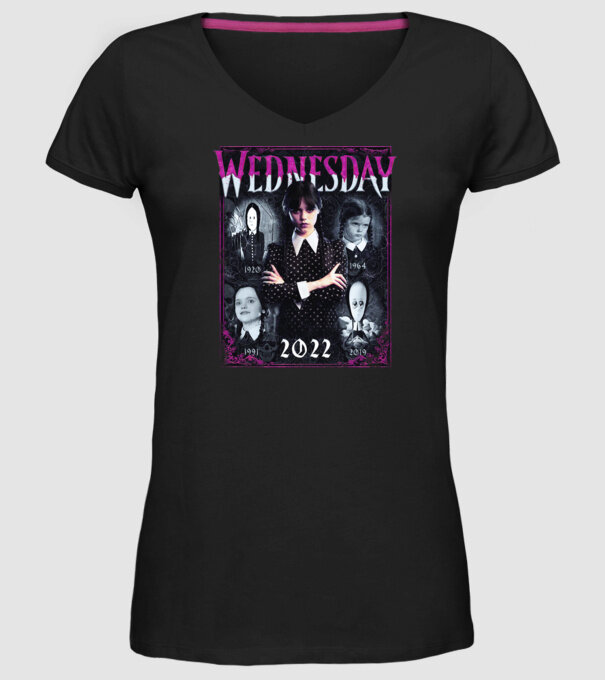 WEDNESDAY ADDAMS multi all time model negru pe tricou