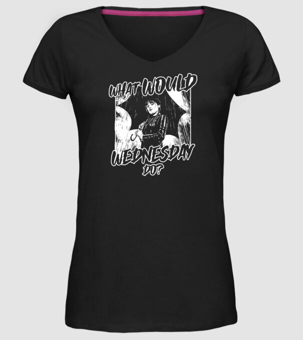 What would Wednesday do model negru pe tricou