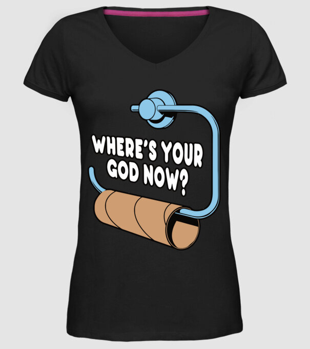 Where's your god now model negru pe tricou