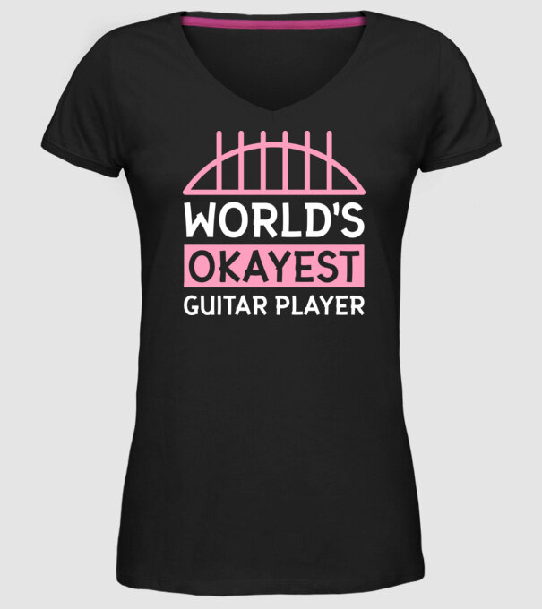 World's okayest guitar player model negru pe tricou