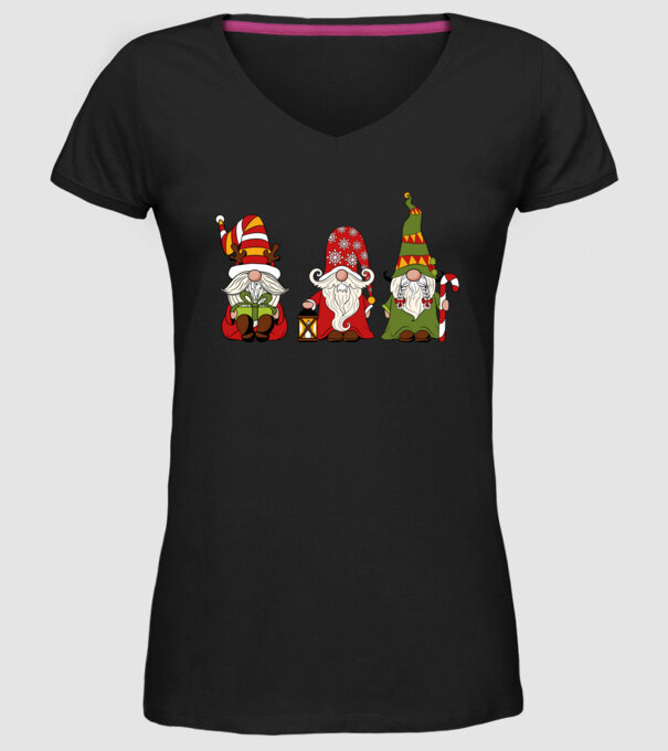 Xmas gnomes 2 model negru pe tricou