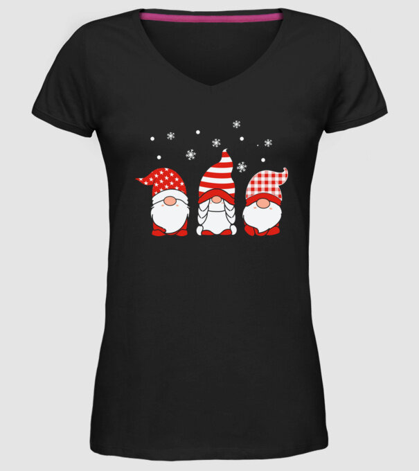 Xmas gnomes model negru pe tricou