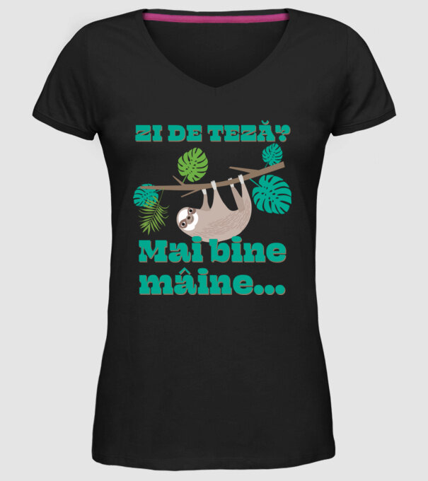 zi de teză? Mai bine mâine... model negru pe tricou