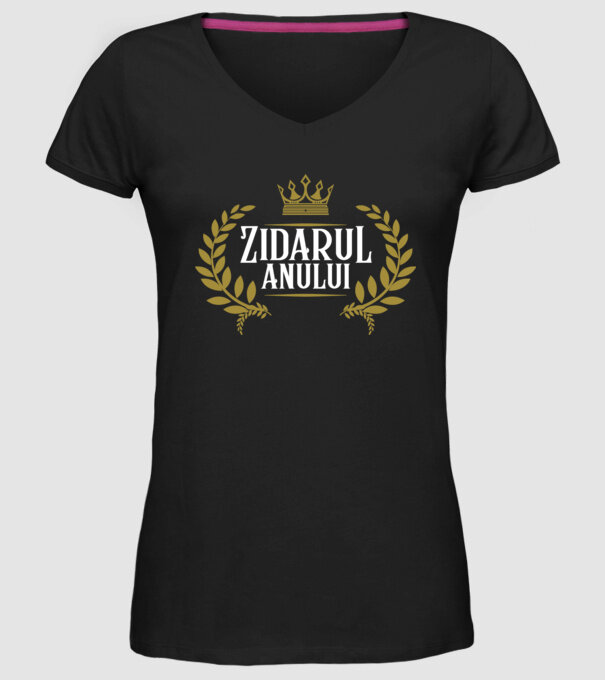 Zidarul anului model negru pe tricou